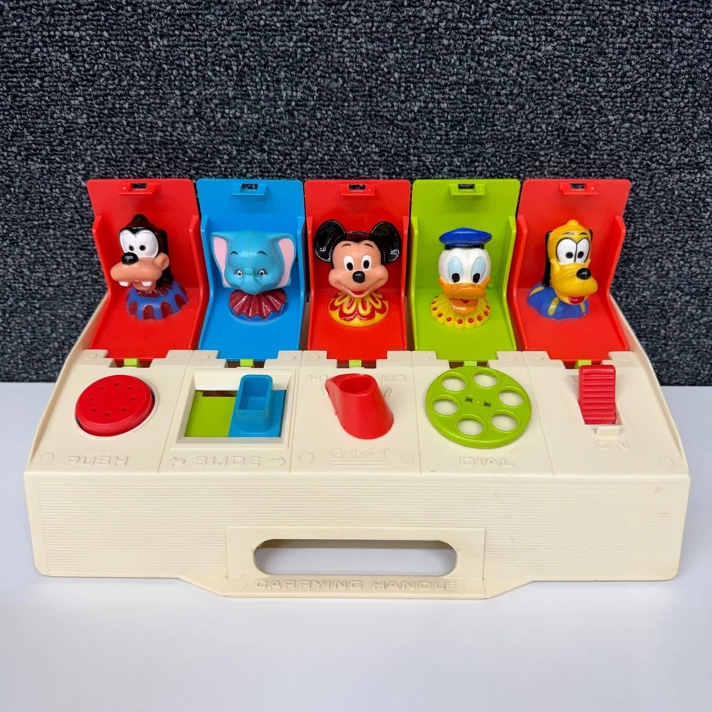 Vtg 1975 Disney Mickey Mouse & Friends Pop Up Busy Box Toy Gabriel Industries